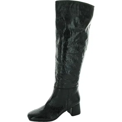 Bellini Womens Faux Leather Metallic Knee-high Boots In Black