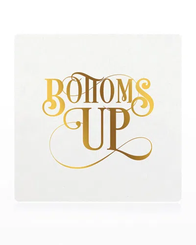 Bell'invito Bottoms Up Coasters - Set Of 18 In Gold