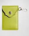 Bell'invito Keychain Card Case In Avocado