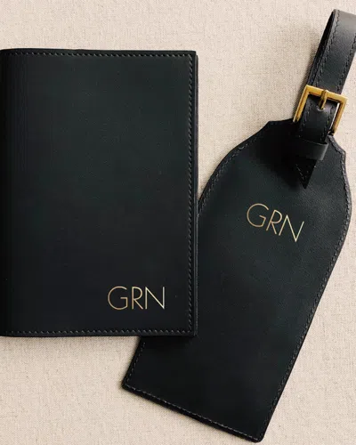 Bell'invito Monogram Luggage Tag In Black