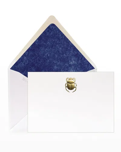 Bell'invito Scarab Stationery Set, Box Of 12 In White