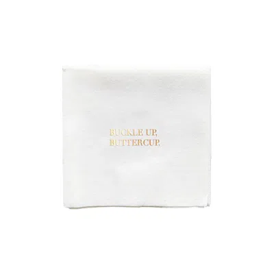 Bell'invito White Buckle Up, Buttercup. Beverage Napkins