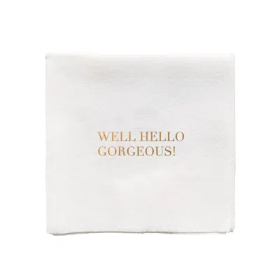 Bell'invito White Hello Gorgeous Beverage Napkins
