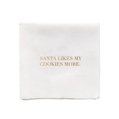 Bell'invito White Santa Cookies Beverage Napkins