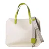 Bell'invito Ivory Tote In Green