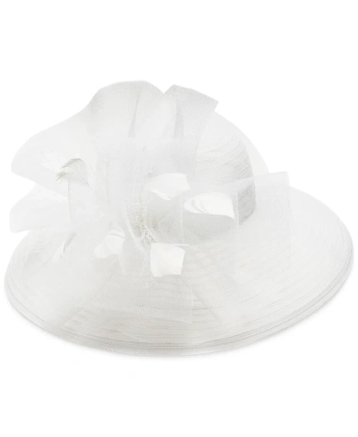 Bellissima Millinery Collection Women's Crinoline Downbrim Dressy Hat In White