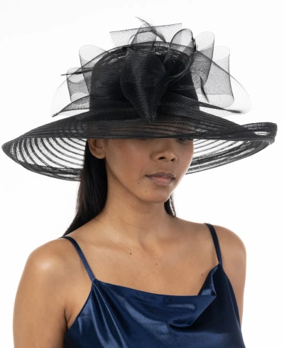 Bellissima Millinery Collection Women's Crinoline Romantic Profile Dressy Hat In Black