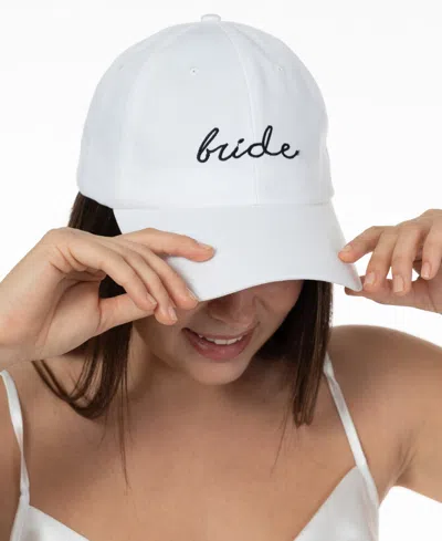 Bellissima Millinery Collection Women's Embroidered Bride Baseball Cap In White