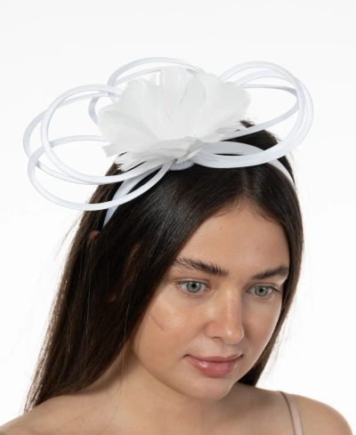 Bellissima Millinery Collection Women's Feather & Flower Fascinator In White