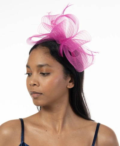 Bellissima Millinery Collection Women's Mixed Bow & Feather Fascinator In Fuchsia