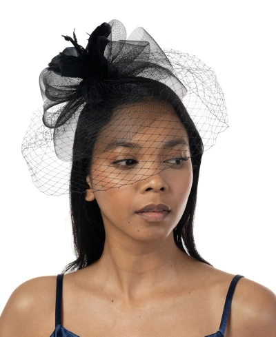 Bellissima Millinery Collection Women's Mixed Bow & Feather Fascinator In Black