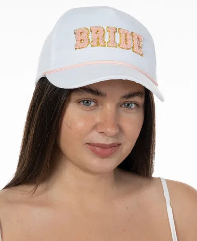 Bellissima Millinery Collection Women's Terry Bride Baseball Cap In White