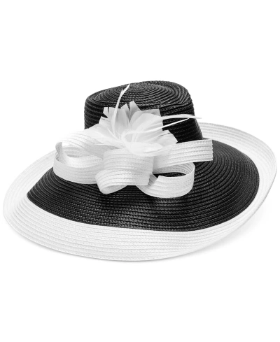 Bellissima Millinery Collection Women's Two-tone Romantic Profile Dressy Hat In Black