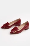 Bells & Becks Allegra Pointed Toe Flat In Red