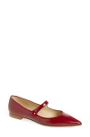 Bells & Becks Barbra Pointed Toe Mary Jane Flat In Red