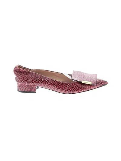 Pre-owned Bells & Becks Flats In Burgundy