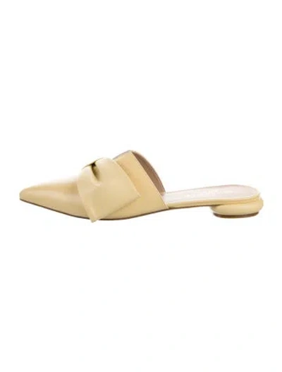 Pre-owned Bells & Becks Leather Mules In Neutral