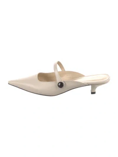 Pre-owned Bells & Becks Leather Mules In Neutral