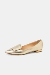 Bells & Becks Lia Pointed Toe Loafer In Gold