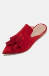Bells & Becks Mirella Pointed Toe Tassel Mule In Red