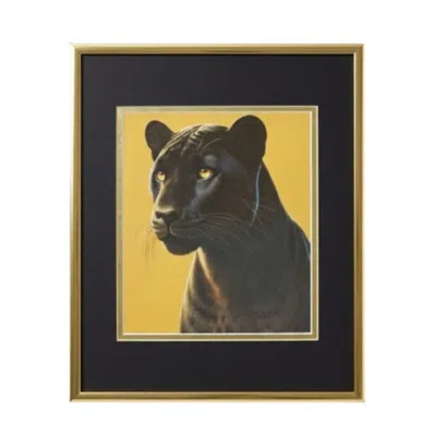Bellus Domina Black / Gold / Yellow Modern Art Print  Black Panther – Framed In Multi