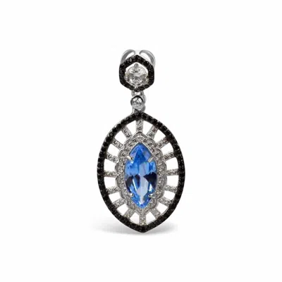 Bellus Domina Women's Blue / Black / Silver Sterling Silver Charm Blue & Black Cubic Zirconia Pendant In Multi