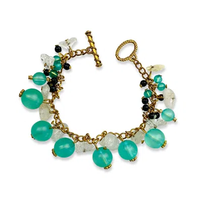 Bellus Domina Women's Citrine & Blue Beads Bracelet In Multi