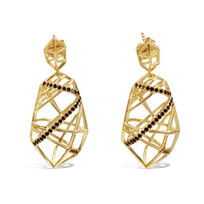 Bellus Domina Women's Gold Plated Silver Crossover Quartz Earrings