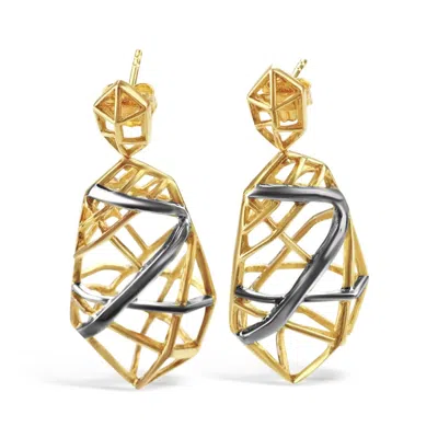 Bellus Domina Women's Gold Plated Silver Openwork Earrings