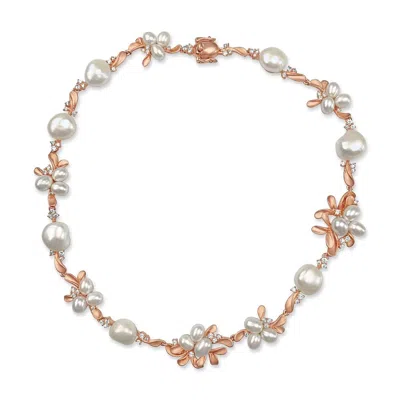 Bellus Domina Women's Gold / White Gold-plated Freshwater Pearl Necklace