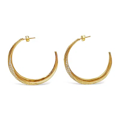 Bellus Domina Women's Gold-plated Silver Hoop Earrings