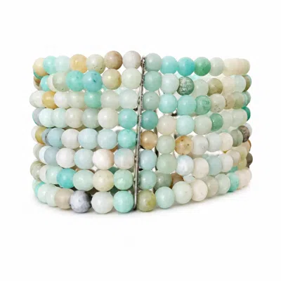 Bellus Domina Women's Green / Grey Multi-layer Amazonite Bracelet In Green/grey