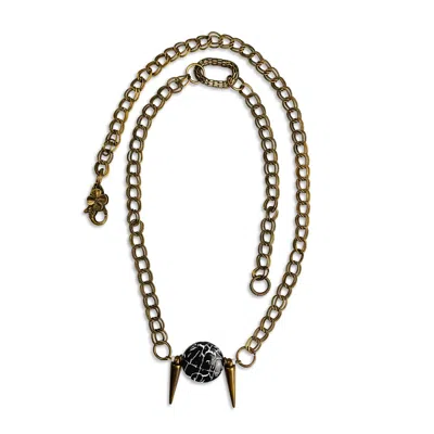 Bellus Domina Women's Long Black Onyx Chain Necklace In Purple