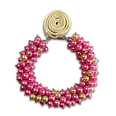 Bellus Domina Women's Neutrals / Pink Wedding Collection Pink Beaded Bracelet