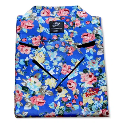 Bellus Domina Women's Ocean Blue Floral Unisex Hawaiian Shirt In Multi