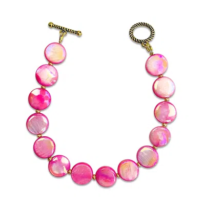 Bellus Domina Women's Pink Mother Of Pearl Bracelet