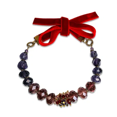 Bellus Domina Women's Purple / Red Purple Gala Beaded Bracelet In Multi
