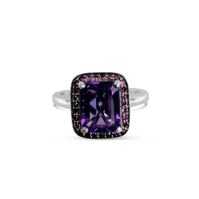 Bellus Domina Women's Purple / Silver Sterling Silver Amethyst Ring In Multi