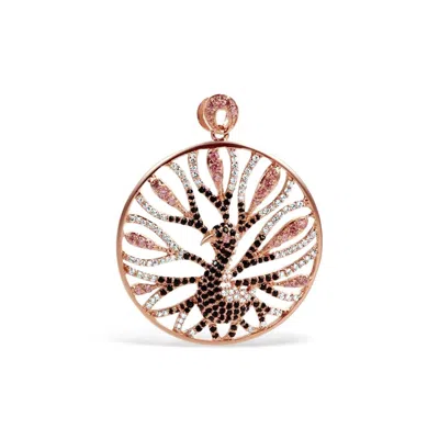 Bellus Domina Women's Rose Gold Gold Plated Silver Peacock Pendant