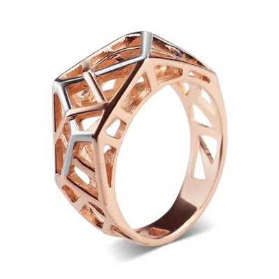 Bellus Domina Women's Rose Gold Plated Crossover Ring