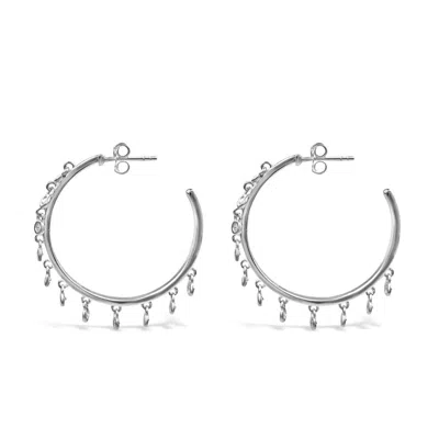 Bellus Domina Women's Sterling Silver Dangle Hoop Earrings In Metallic