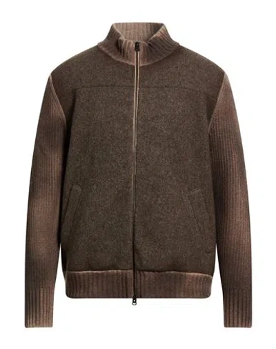 Bellwood Man Cardigan Brown Size 40 Polyester, Wool