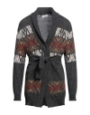 Bellwood Man Cardigan Charcoal Size 42 Acrylic, Alpaca Wool, Wool, Viscose In Grey