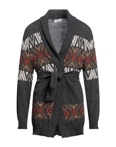 Bellwood Man Cardigan Charcoal Size 42 Acrylic, Alpaca Wool, Wool, Viscose In Grey