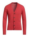 Bellwood Man Cardigan Coral Size 42 Wool In Red