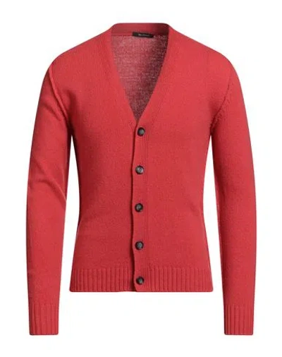 Bellwood Man Cardigan Coral Size 42 Wool In Red