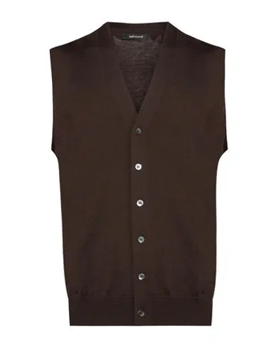 Bellwood Man Cardigan Dark Brown Size 38 Merino Wool