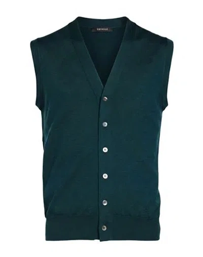 Bellwood Man Cardigan Dark Green Size 40 Merino Wool In Blue