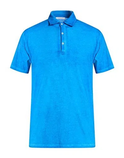 Bellwood Man Polo Shirt Bright Blue Size 42 Cotton