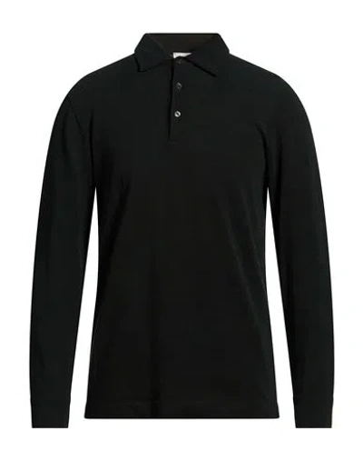 Bellwood Man Polo Shirt Dark Green Size 40 Cotton, Merino Wool, Polyamide In Black